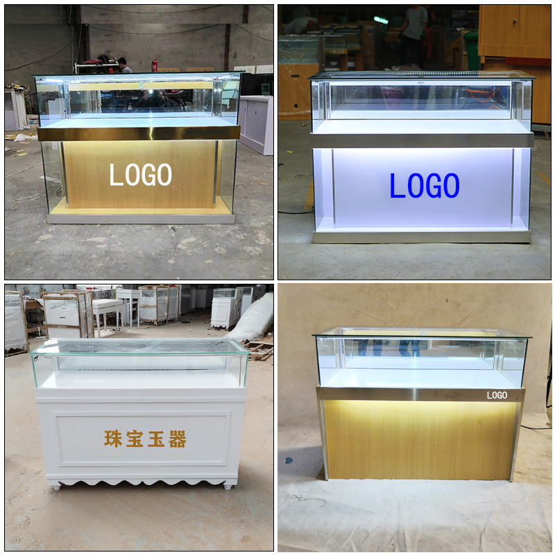 手机柜台新款玻璃展示柜华为oppo木烤漆珠宝玉器vivo靠墙转角展柜