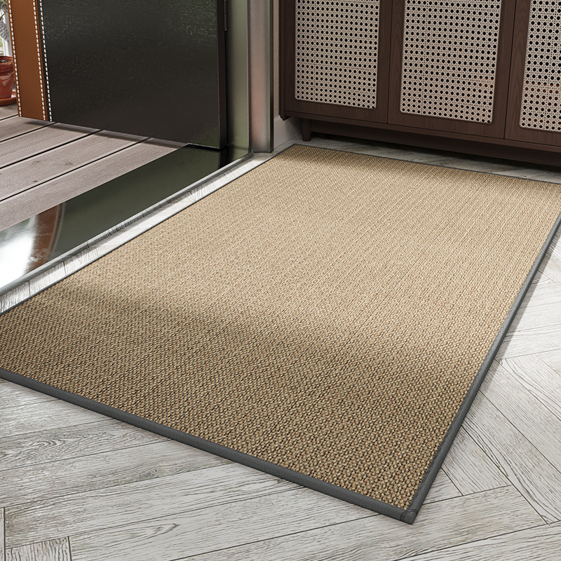 Cross-Border Door Linen Woven Floor Mat Rubber Carpet Entry Door Door Home Non-Slip Mat