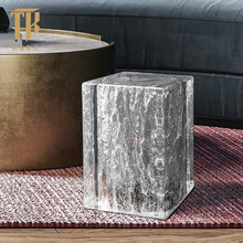冰雕边几设计师创意冰裂纹亚克力艺术软装轻奢水晶凳子样板间茶室