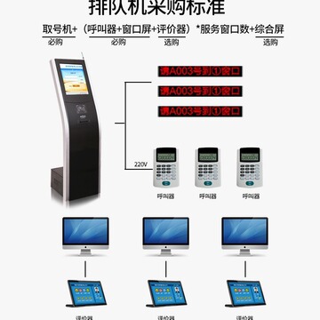 深圳工厂17寸无线触摸屏排队叫号机系统诊所医院银行营业厅取号机