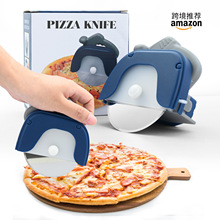 锈钢圆形滚轮披萨刀轮刀圆形滚轮披萨刀创意pizza单轮切饼刀