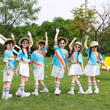 六一儿童啦啦队演出服小学生运动会幼儿园舞蹈服班服拉拉队表演服