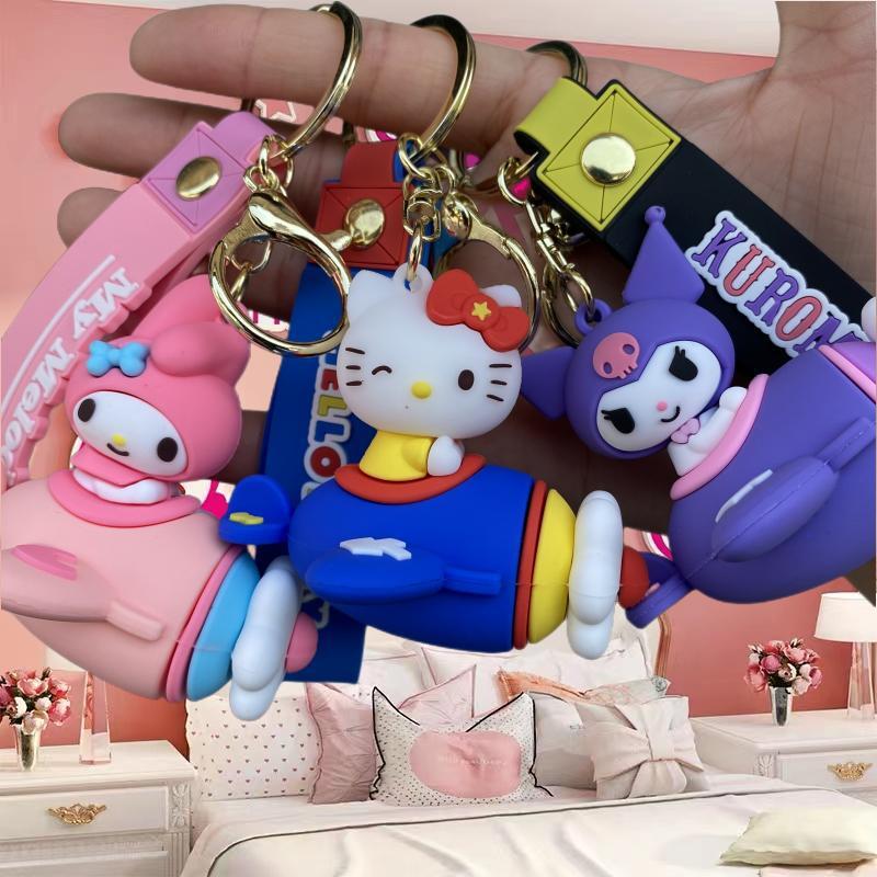 New Sanrio Hangku Loomi Keychain Cute Melody Schoolbag Pendant Car Key Chain Small Gift