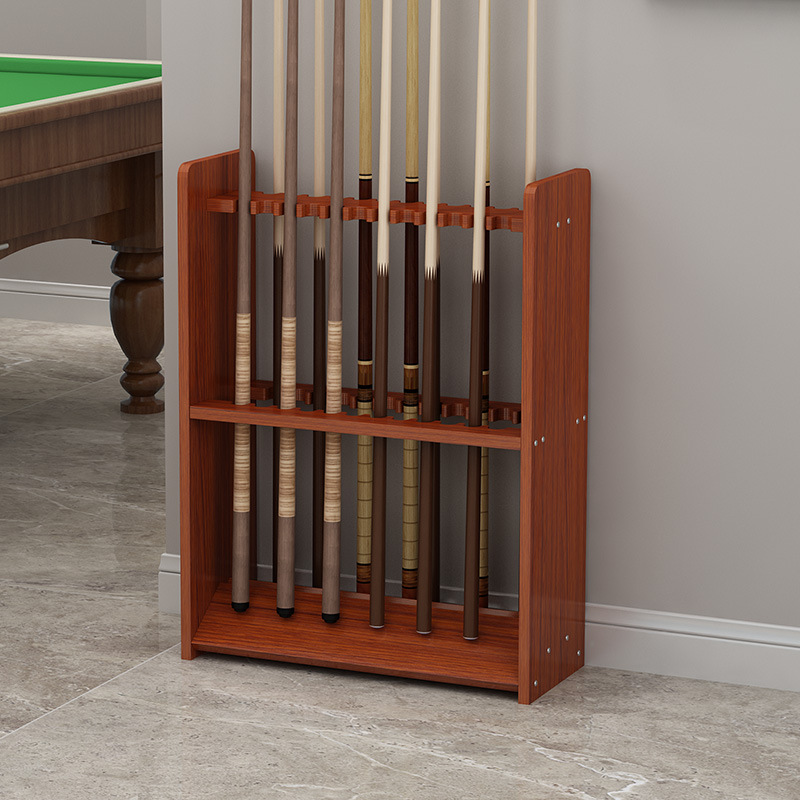 台球杆柜子台球厅架子存放储物柜台球桌木质俱乐部台球杆架-报价