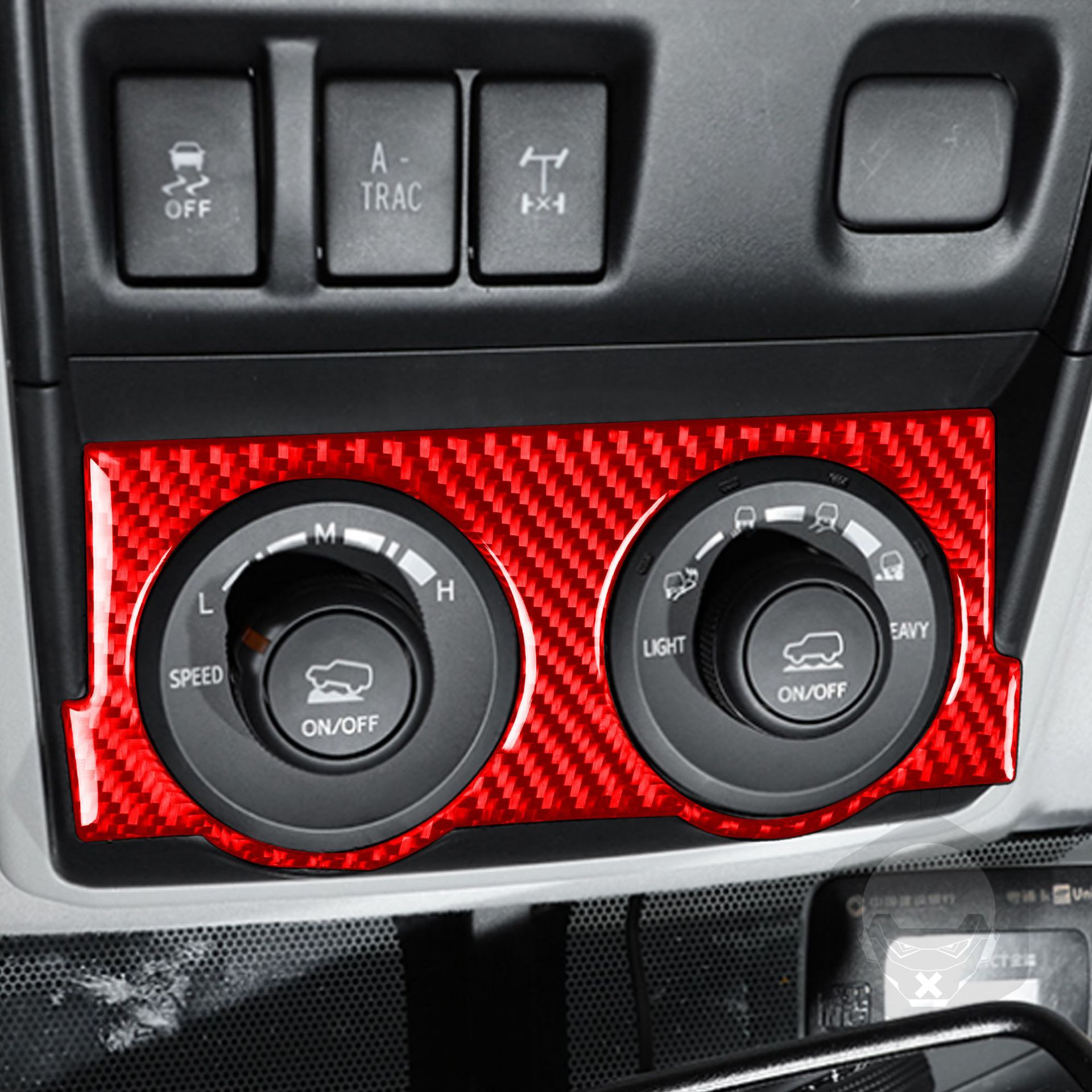 适用丰田超霸4runner四驱开关面板装饰贴碳纤维内饰改装汽车配件