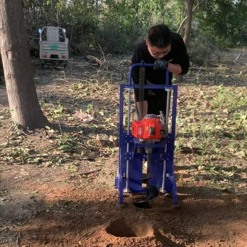 栽树打孔机 便携脚踩式挖树坑机 加厚双螺旋种树打洞秒速成孔真快