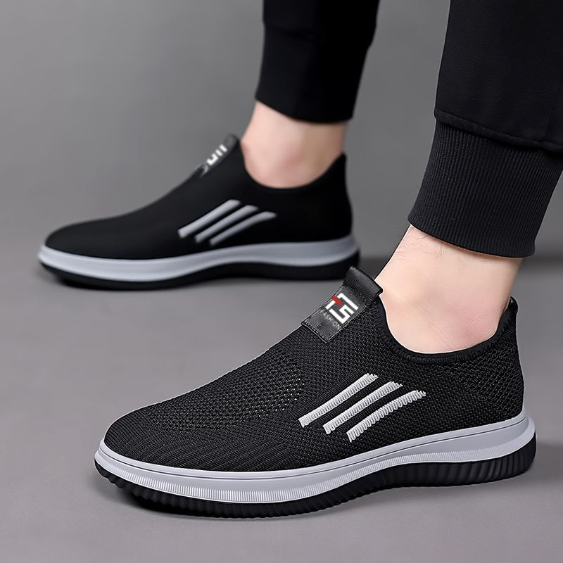 Breathable Summer New Loafers Men's Slip-on Middle-Aged and Elderly Outdoor Leisure Mesh Shoes