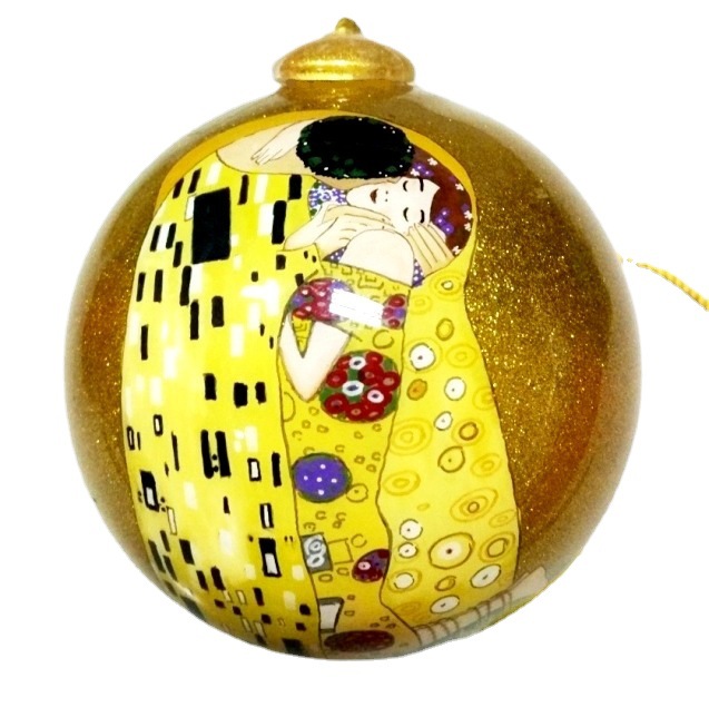 订 制手绘圣诞球内画玻璃球圣诞饰品彩绘玻璃工艺礼品节庆用品