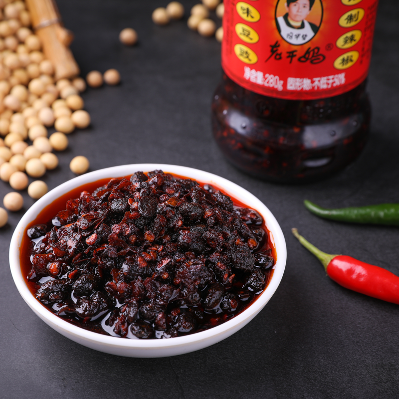 老干妈风味豆豉油辣椒酱280g瓶装贵州特产下饭拌面辣椒酱-阿里巴巴