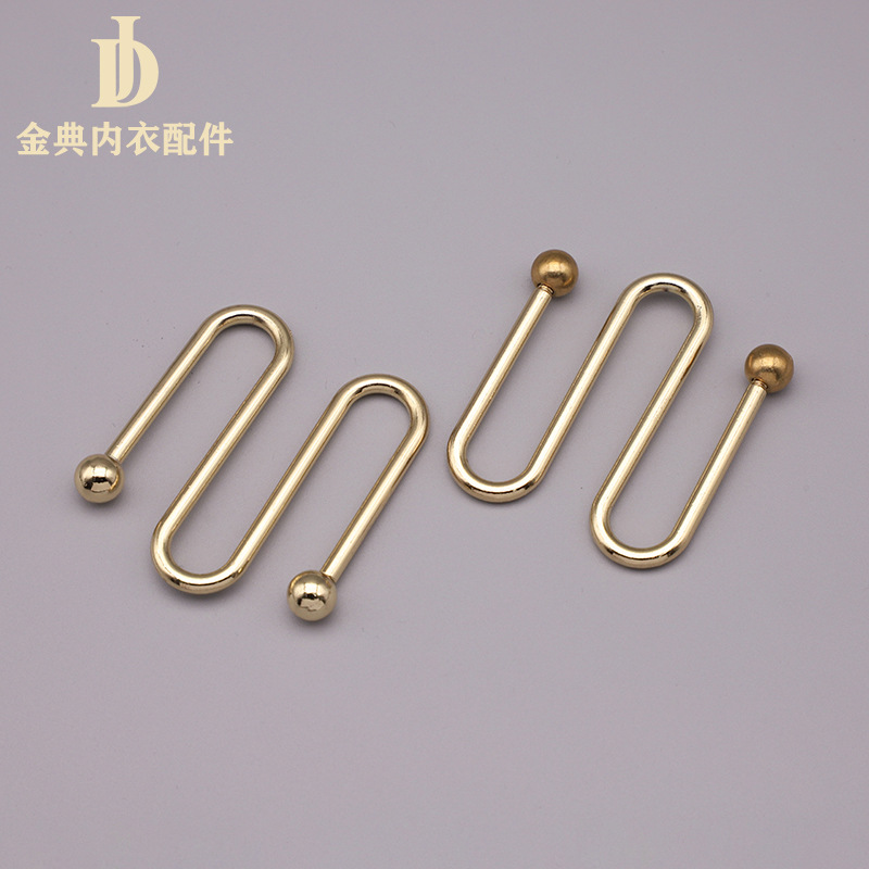 wholesale underwear accessories new alloy heart-shaped connecting buckle swimsuit accessories electroplating non-magnetic adjustable buckle clothing accessories