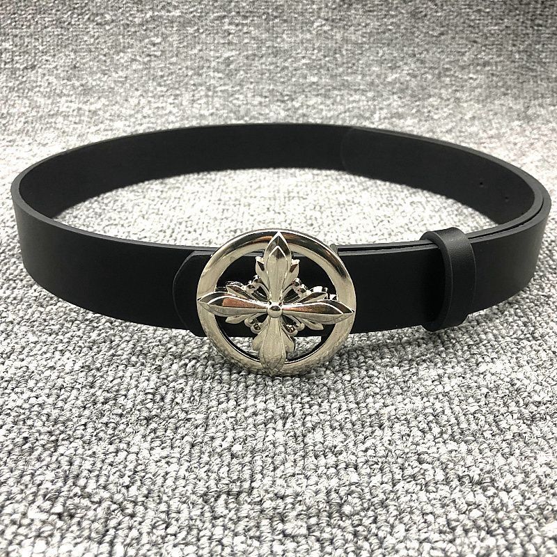 克罗针扣皮带男滚轮镂空藤蔓朋克情侣款女士腰带明星同款打孔复古