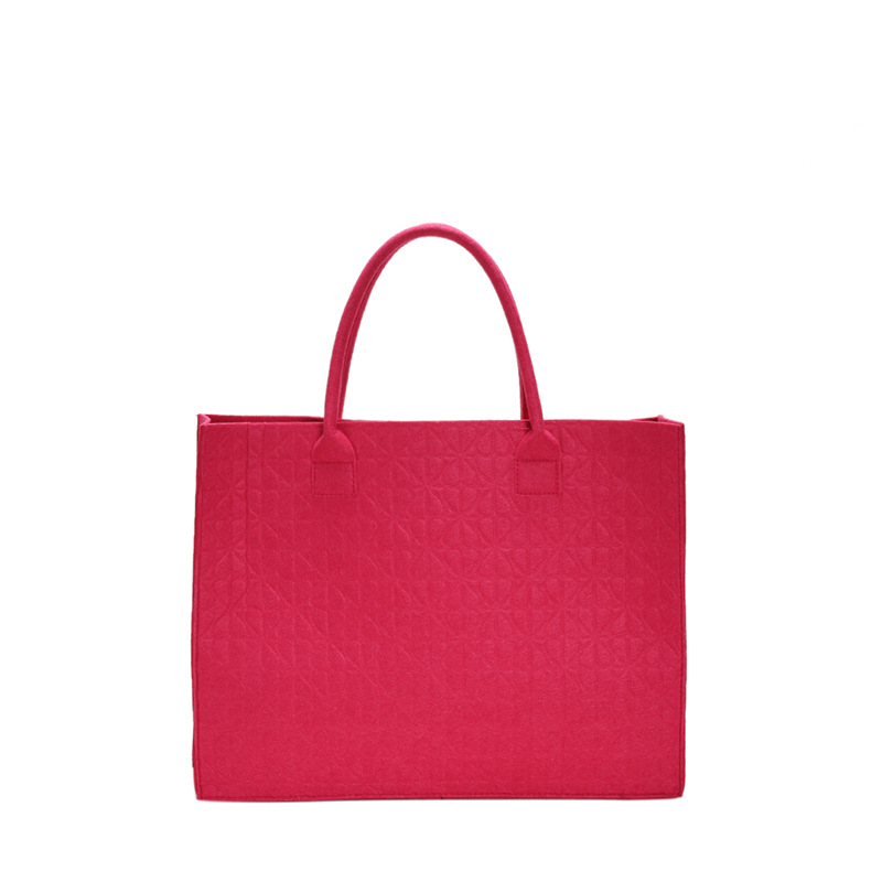 Factory Wholesale Large Capacity Felt Handbag Bags Women's Tote Bag 2023 Spring Popular Embossed Simple Shoulder Bag