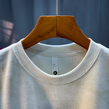 美式短袖t恤男重磅夏季新款2024年复古印花宽松体恤男生衣服