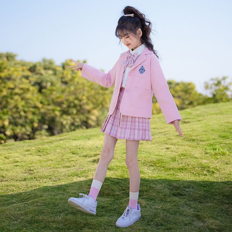 童装女童学院风套装日系儿童洋气jk制服女孩小西装校服两件三件套