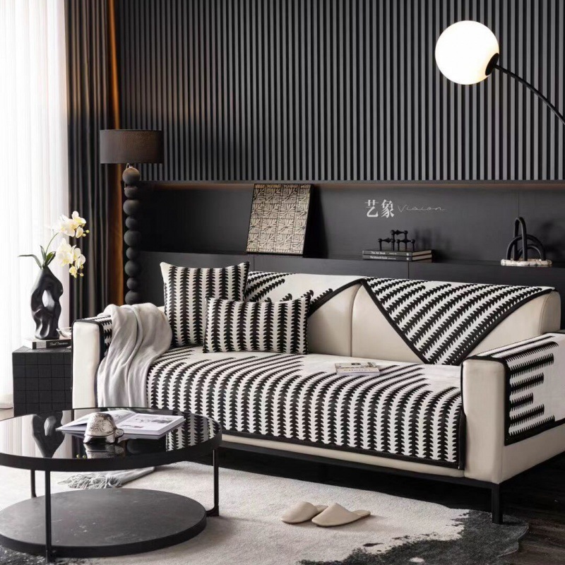 雪尼尔沙发垫四季通用简约现代2024新款座垫防滑皮沙发坐垫罩盖巾