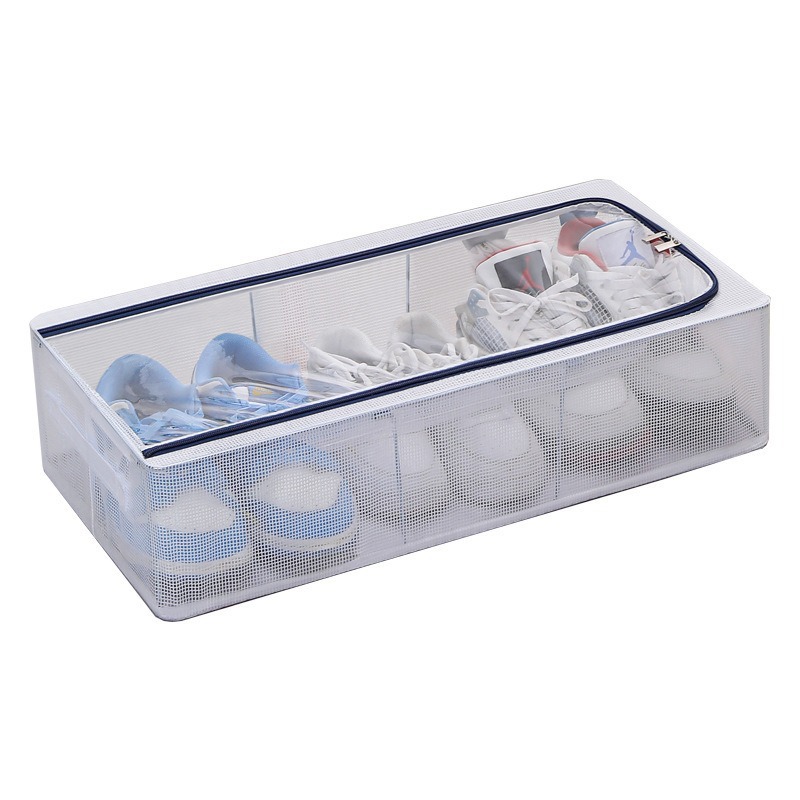 Installation-Free Bed Bottom Shoe Box Transparent PVC Storage Storage Dustproof Moisture-Proof Foldable Shoes Storage Box