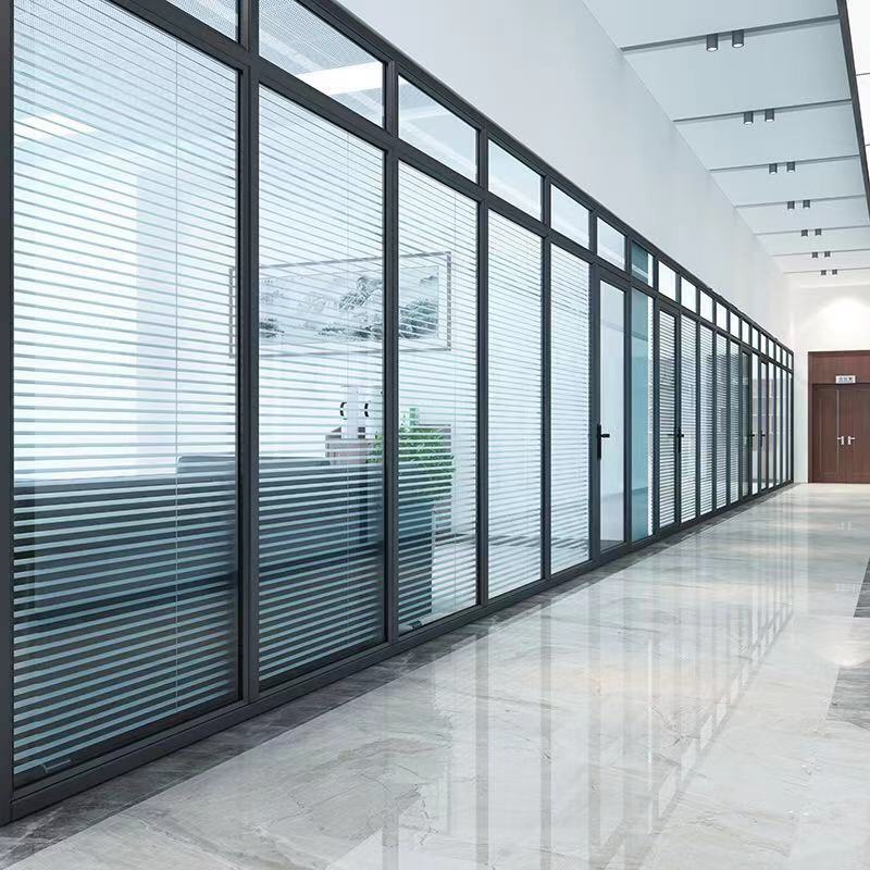 广州白云高隔断墙隔间办公室隔断玻璃百叶隔音 铝合金隔断墙