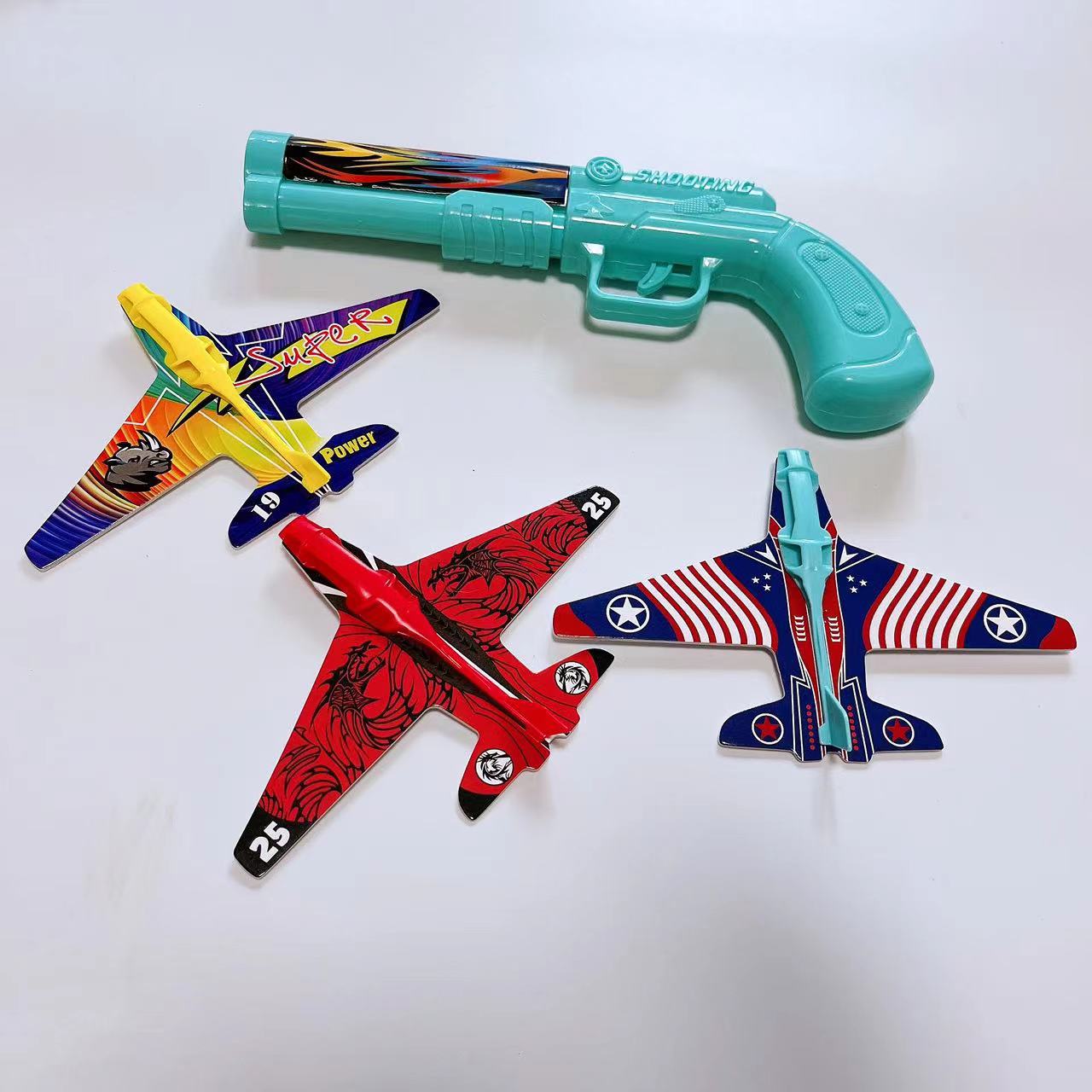 弹射飞机对决玩具儿童连发泡沫空中滑翔男女孩户外射击玩具批发
