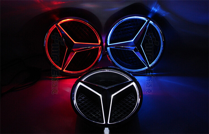 适用于奔驰131415款大gled车标e级w212e200e260le300l雾灯led车标