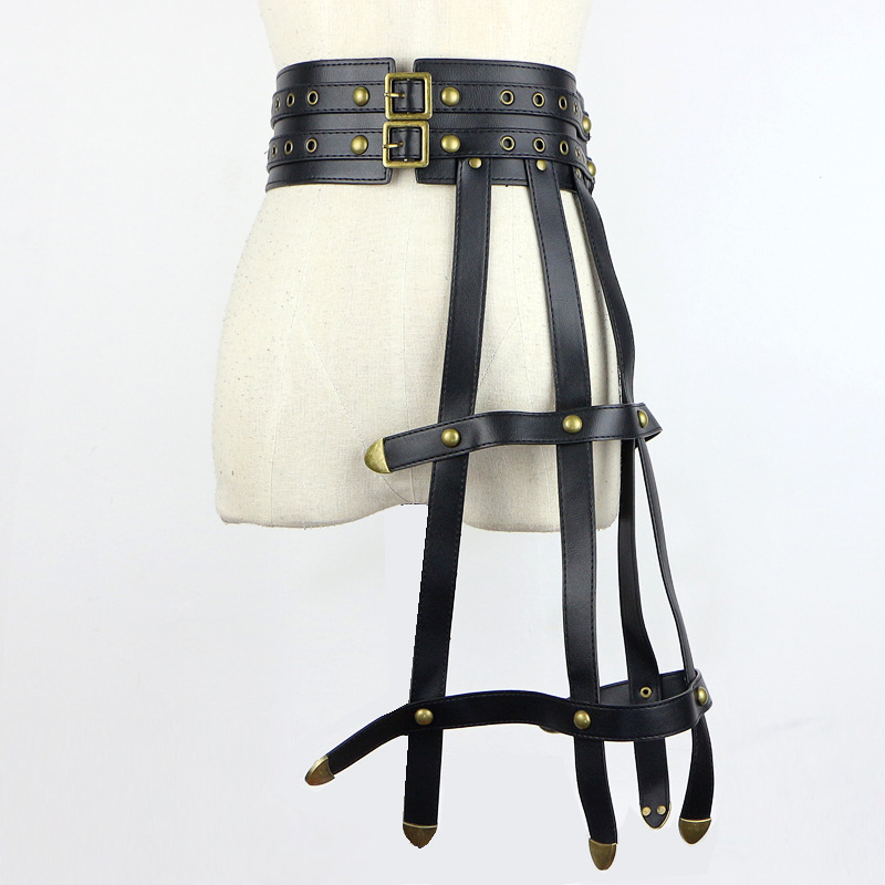 欧美腰带皮带绑腿机能性感嘻哈朋克黑暗腰封女士装饰裙子短裤腰带