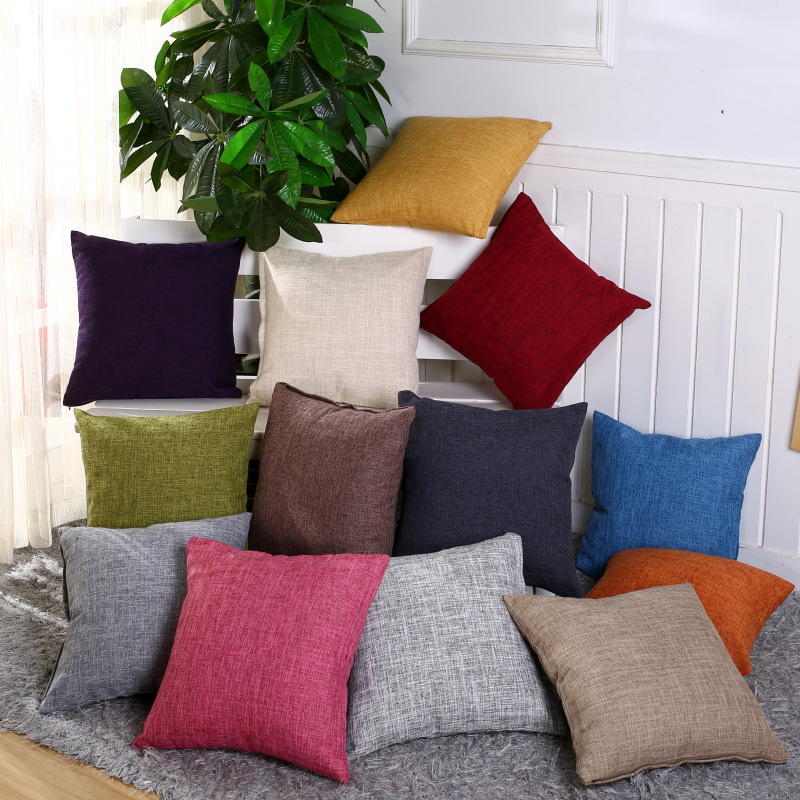 Amazon Hot Home Thickened Linen Pillow Cover Sofa Cushion Bedside Soft Upholstery Cushion Pillow Ins Style