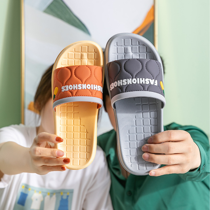 2021 New Slippers Women's Summer Couples Sandals Home Indoor Non-Slip Soft Bottom Home Bath Mute Slippers