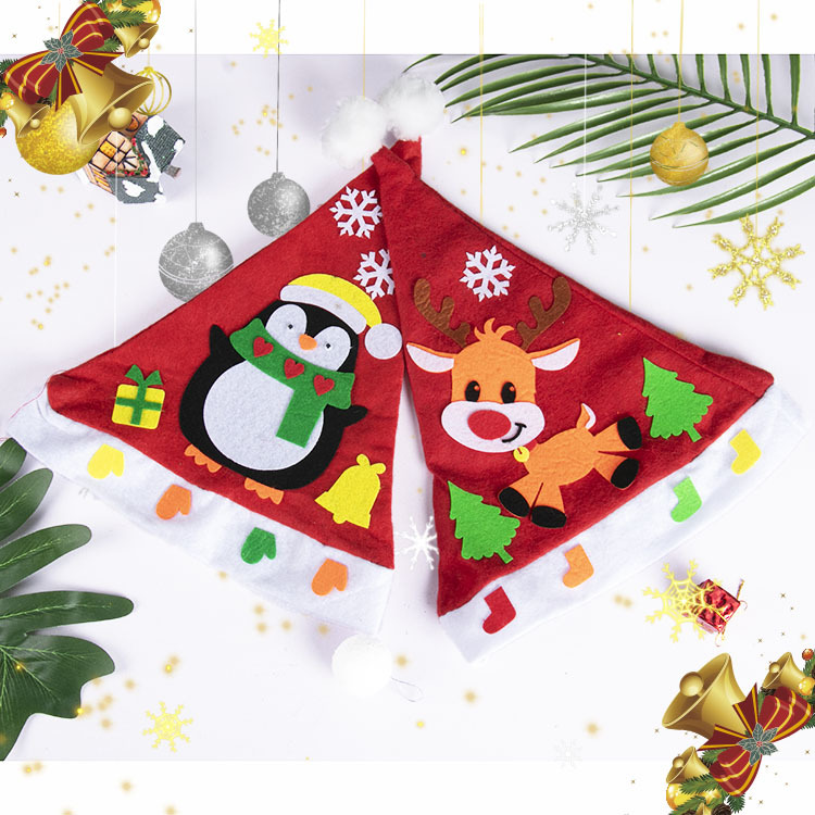 圣诞节创意帽子幼儿园diy手工制作圣诞帽材料包不织布小礼品