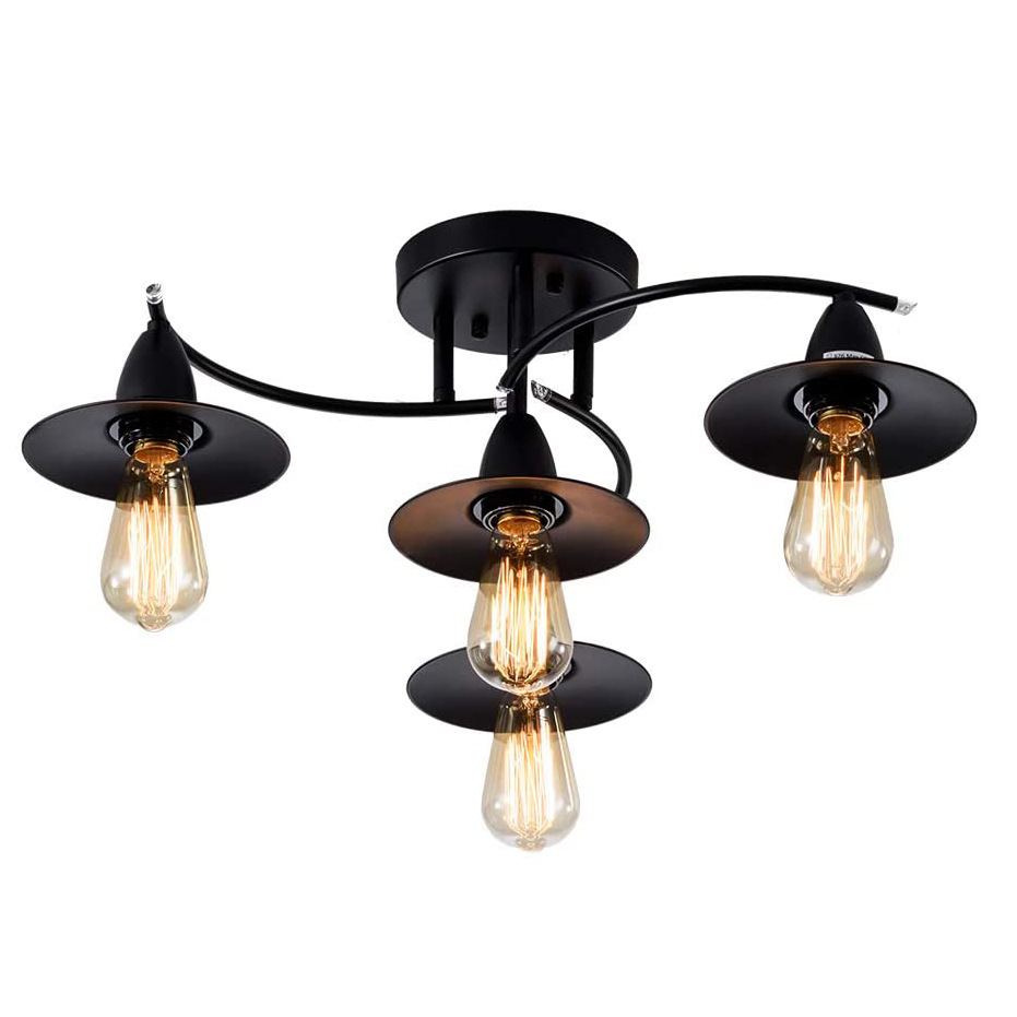 跨境亚马逊ebay美式复古工业风走廊餐厅卧室阳台吸顶灯新铁艺灯具