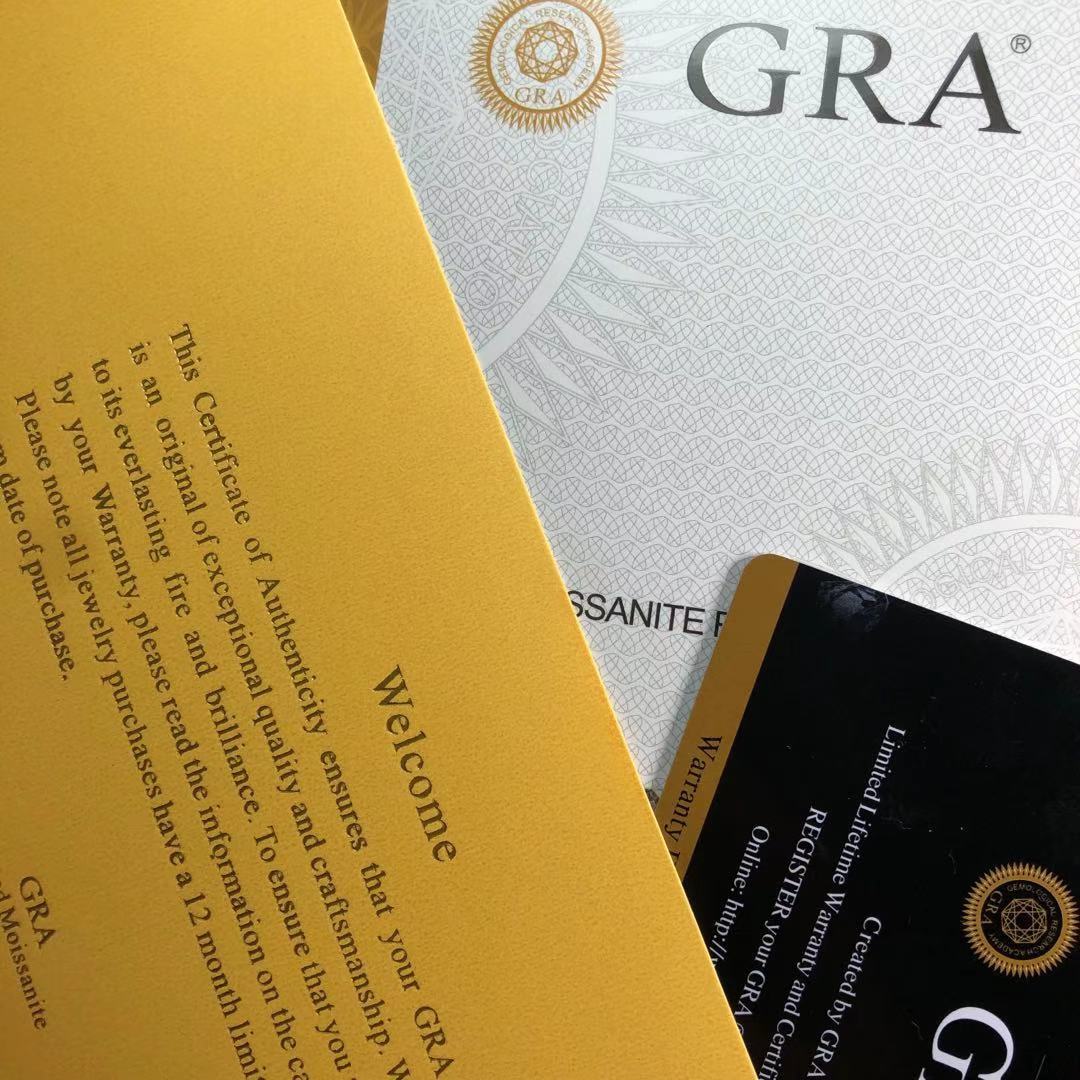 莫桑钻gra证书一证一码莫桑石珠宝鉴定证书厂家批量出莫桑证书