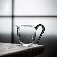 玻璃公道杯日式茶海高硼硅耐热功夫茶具带把过滤公杯分茶器
