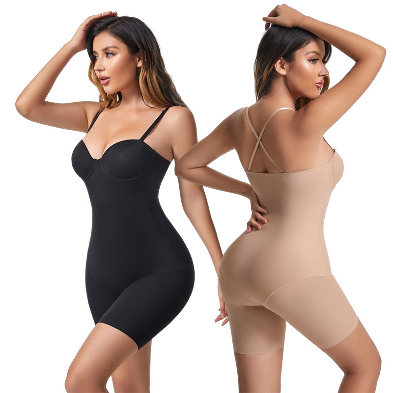 Cross-Border Women's Body Shaping Seamless Sticky High-End Corset with Bra Slim Sheath Flat Leg Jumpsuit Belly and Waist Shaping