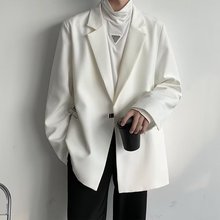 韩版金属锁扣西装外套男设计感小众盐系男装2022春秋季小西服上衣
