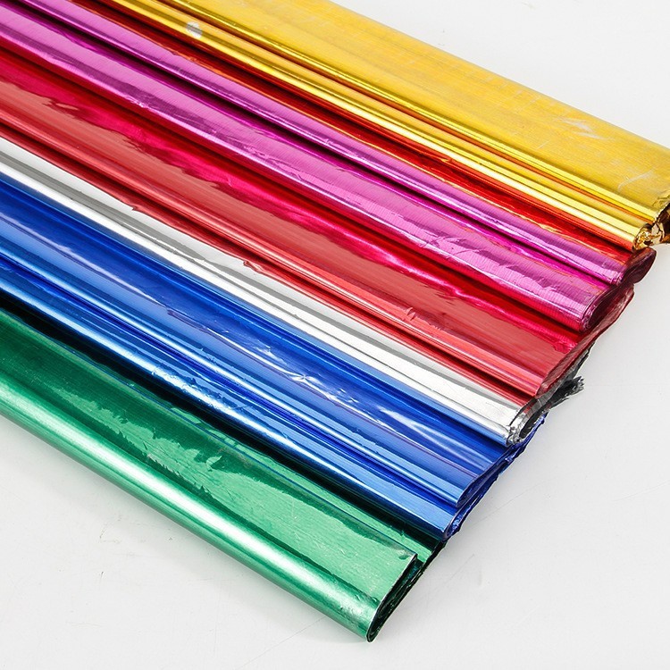 50*70cm电光纸 亮光纸彩色包装纸 手工节庆婚庆派对玻璃纸90张/包