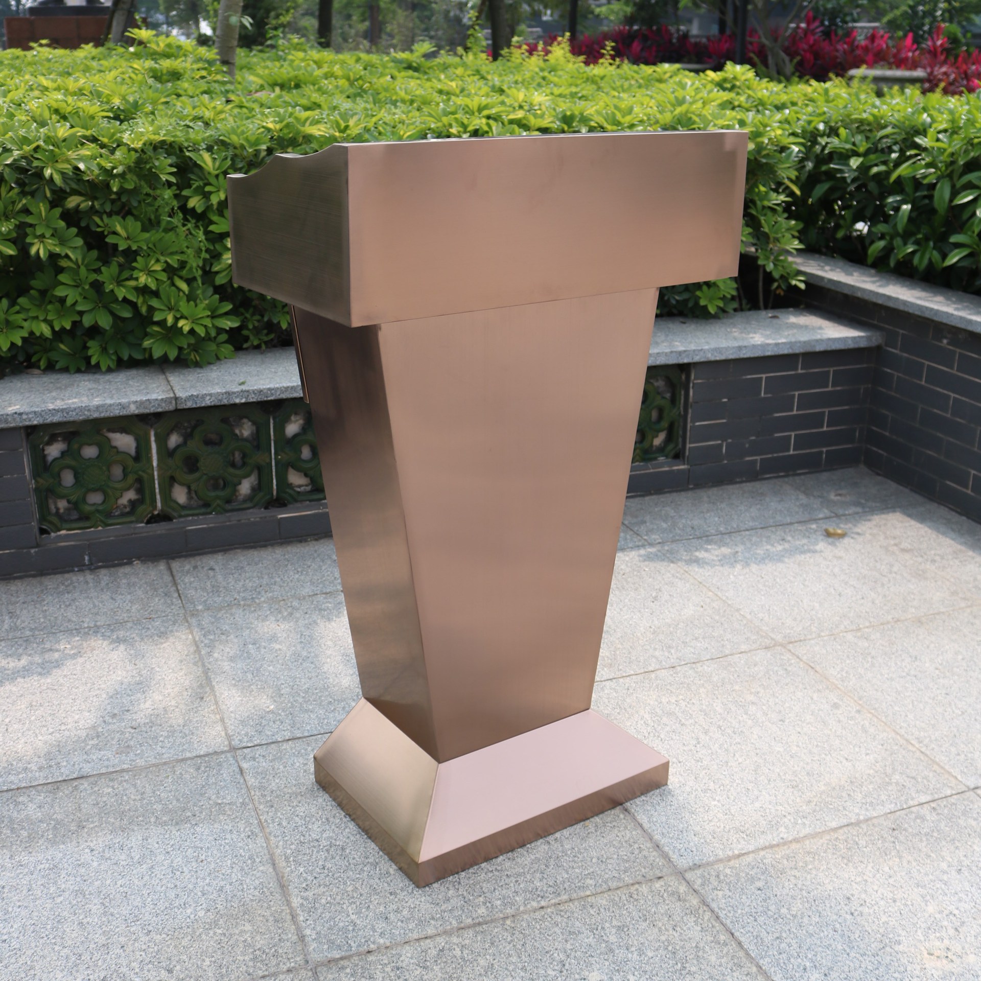 户外物业接待台迎宾登记台餐厅不锈钢演讲台酒店发言台咨询咨客台