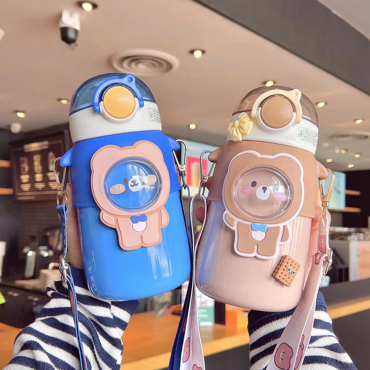 New Vacuum Cup Large Capacity Water Cup for Primary School Students Cute Portable 316 Stainless Steel Children's Straw Insulated Mug