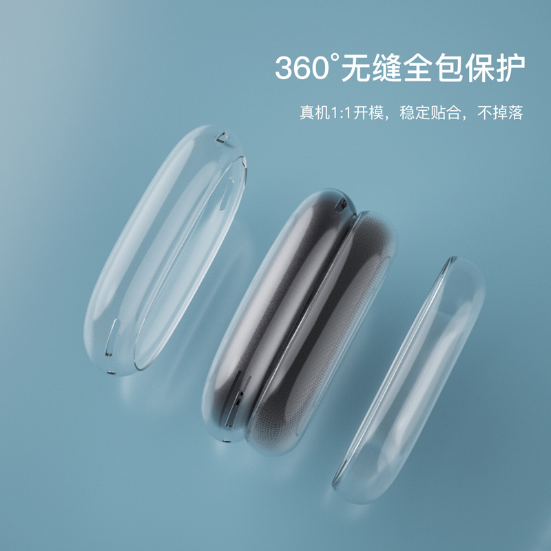 For Apple Headset Bluetooth Max Earphone Earmuffs Protective Shell Transparent AirPods Max Ear Cap Protective Case