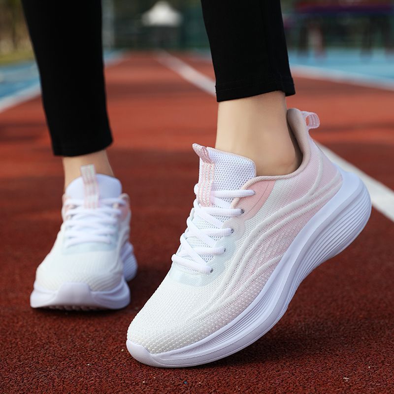 2024 spring new light running shoes cross-border sports women‘s shoes mesh comfortable breathable soft bottom casual shoes generation hair