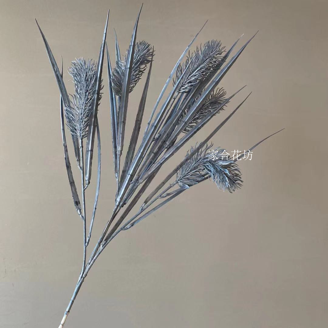 【雾霾蓝系】灰蓝色婚庆路引插花塑料配草叶材假花装饰垂挂雾凇