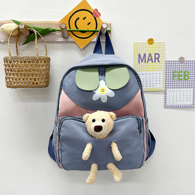 New Color Matching Bear Backpack 2023 Summer Trendy Children's Backpack Factory Wholesale