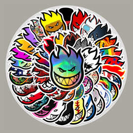 50张小火人涂鸦贴纸 个性潮牌diy滑板手账本水杯行李箱贴纸批发