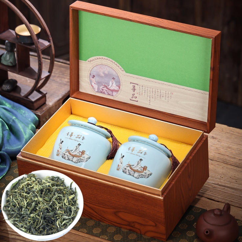 碧螺春茶叶礼盒装明前新茶花果香绿茶高档瓷罐礼盒装商务送礼