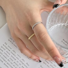 韩版新品S925纯银戒指女小众麻花设计感学生可戴女闭口戒现货批发
