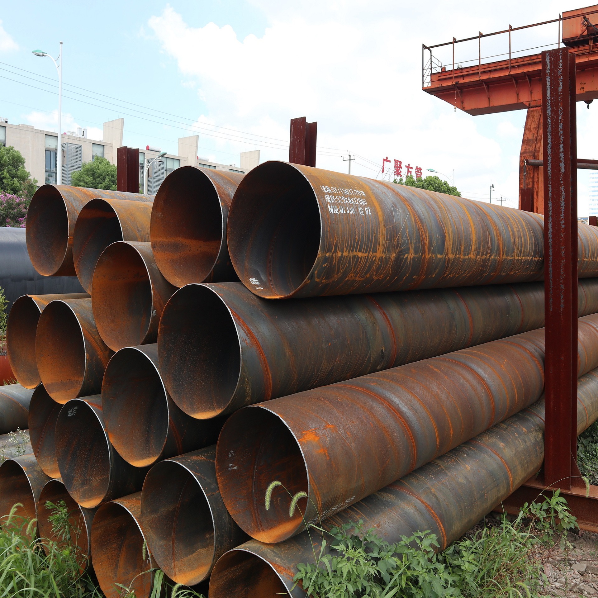 唐山京华q235b黑色碳钢螺旋钢 下水管道 污水排放管 热镀锌螺旋管