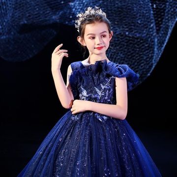 儿童礼服公主裙新款超仙气高端女童模特走秀拖尾中大童演出服