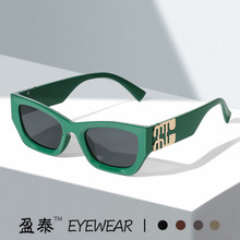 欧美新款时尚防晒猫眼太阳眼镜m字母潮流高级感街拍墨镜女遮阳镜