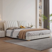 意式奶油风布艺床现代简约双人科技布床1.8米1.5主卧婚床单人大床