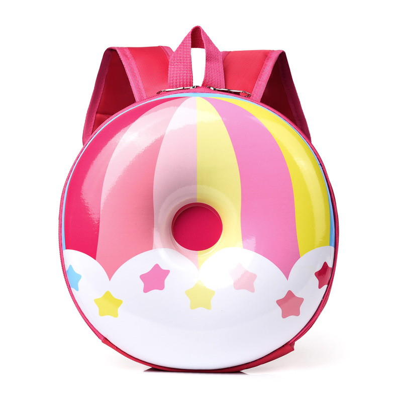 Children's Schoolbag New Cartoon Cute Doughnut Backpack Kindergarten Boys and Girls Lightweight Rainbow Creative Backpack