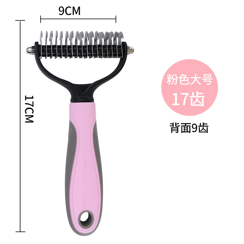 Dog Hair Removal Comb Dogs and Cats Hair Removal Comb Double-Sided Stainless Steel Knot Untying Comb