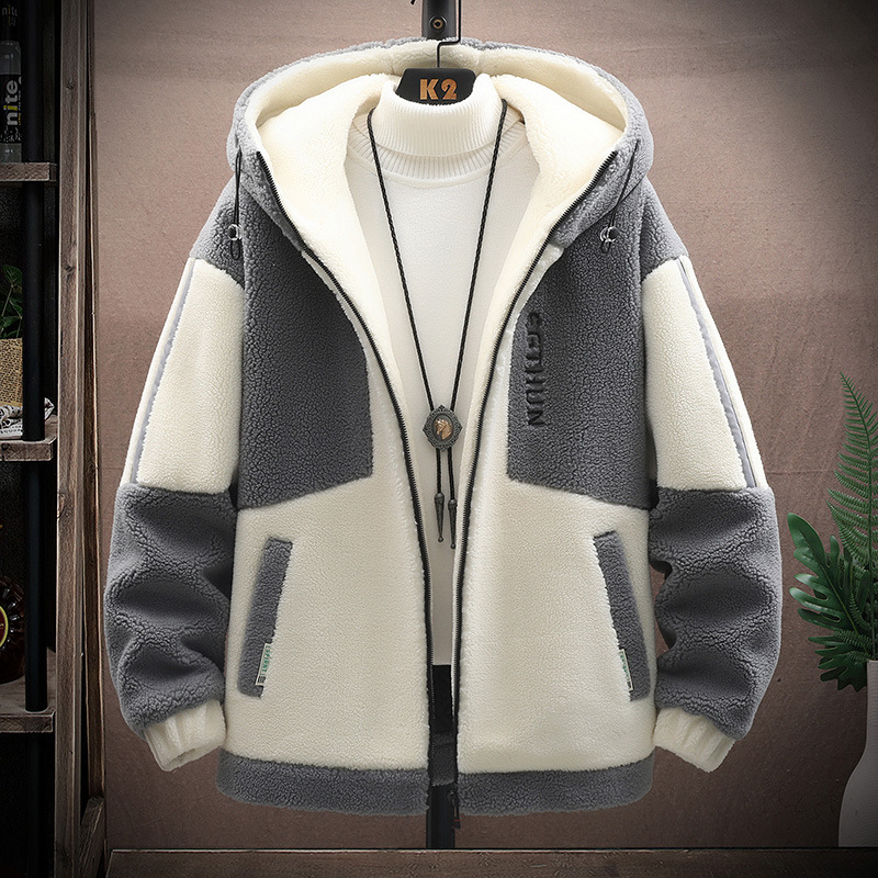 Men's Jacket 2022 New Thickened Fleece Jacket Teen Hooded Multi-Color Coat Autumn Winter Coat Delivery