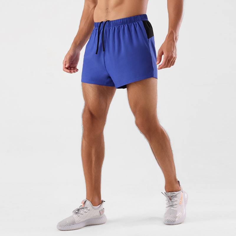 Summer Exercise Shorts Men's Quick-Drying Fitness Shorts Anti-Exposure Double Layer Track and Field Marathon Running Shorts Men